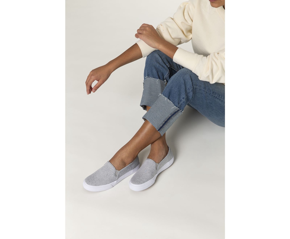 Slip Ons Keds Mujer Gris - Double Decker Heathered Woven - 182-ZRHBIC